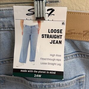 NWT Size 24W, Seven7 Loose Straight Jean